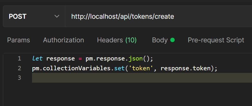 Screenshot of code for how to set a request variable from response data in Postman